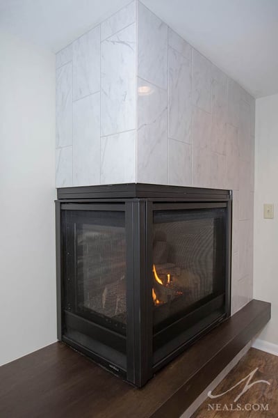 Modern fireplace after