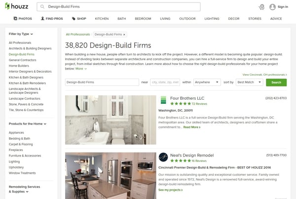 Houzz Design Build Pro Page