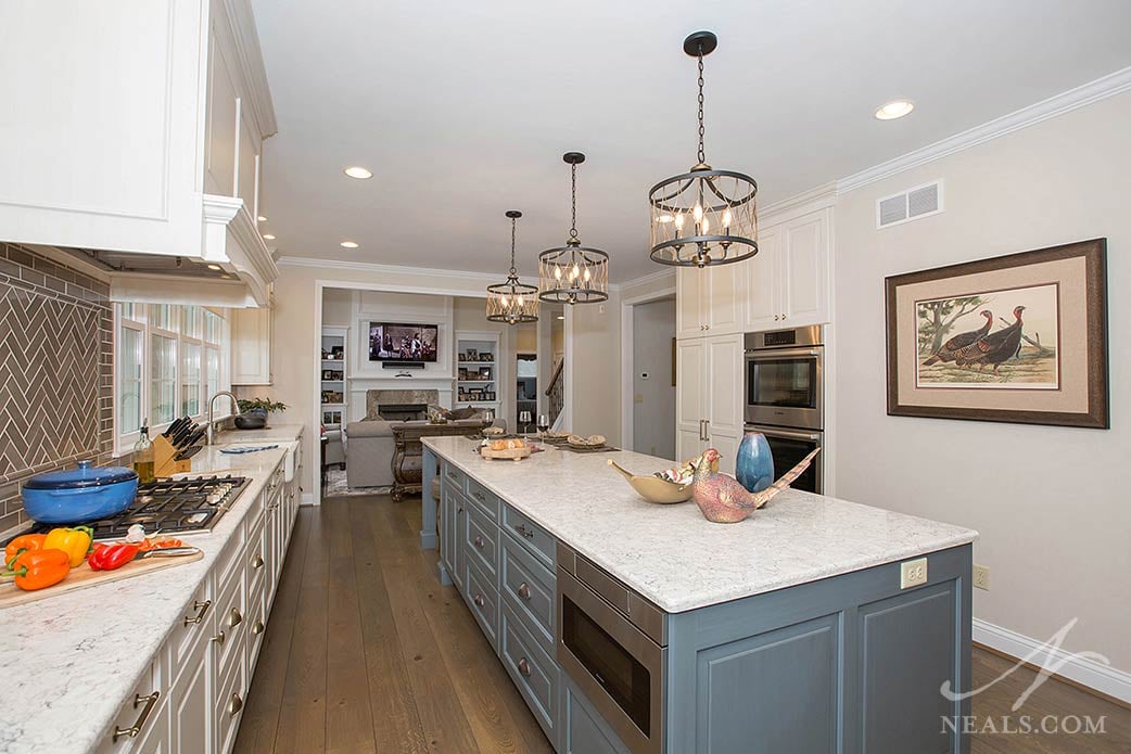 The island in this Withamsville kitchen provides ample counterspace for preparing meals and entertaining.