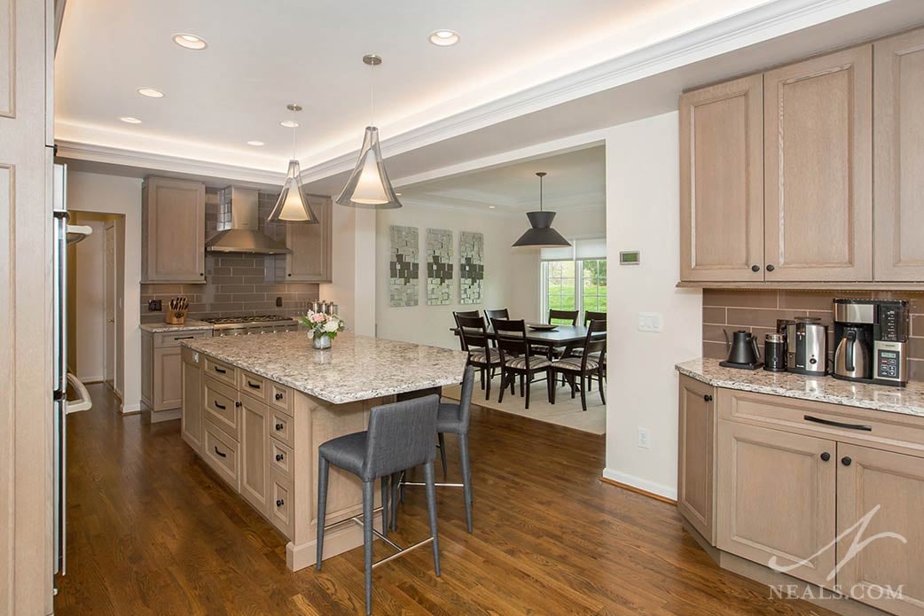 kitchen open to dining room