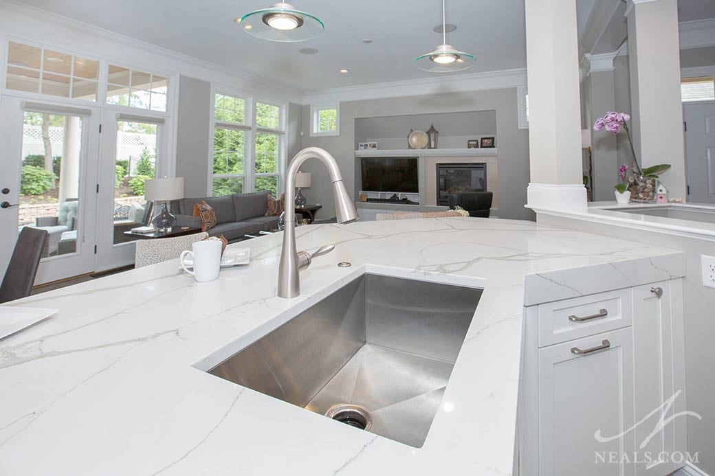 A large single bowl sink in this Montgomery kitchen remodel.