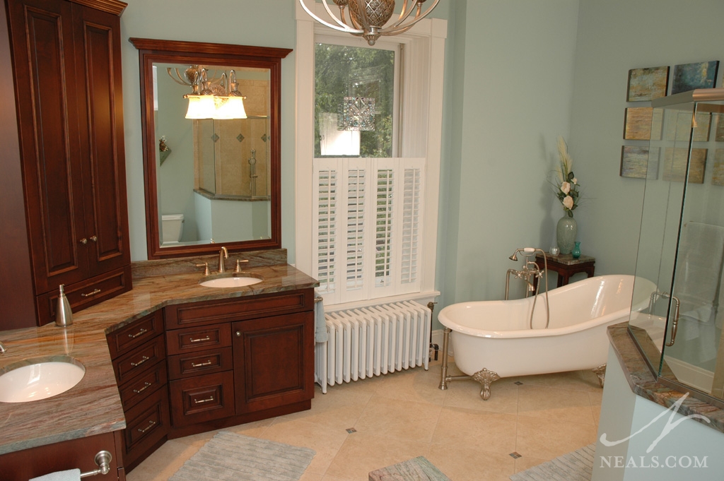 This turn-of-the-century Hyde Park master bathroom was created in an unused bedroom.