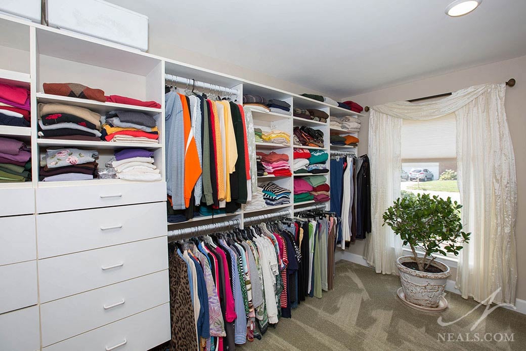 This new walk-in closet was a replacement for the old closet in this Fairfield master suite project.