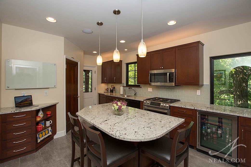 kitchen island with custom shape