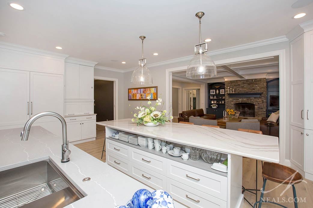 kitchen with storage in island