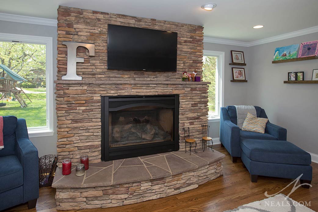 Fireplace in a Montgomery remodel