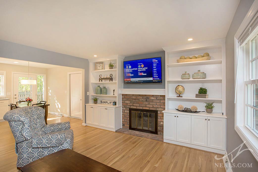 Fireplace built-ins in a Wyoming remodel