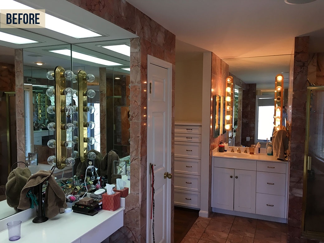 Walk in closet & master bath vanity finished in